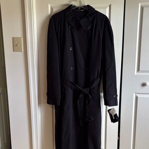 London Fog Men's Classic Black Trench Coat NWT